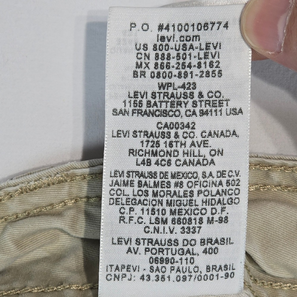 Levis Mens Cargo Shorts Khaki Tan Cotton Multi Pocket Size 31 Utility‎ Casual - Picture 13 of 16